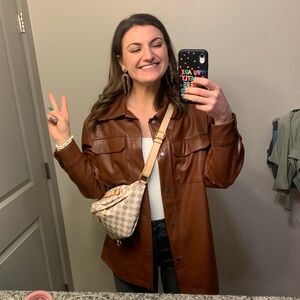 Steve Madden Chocolate Faux Leather Jacket